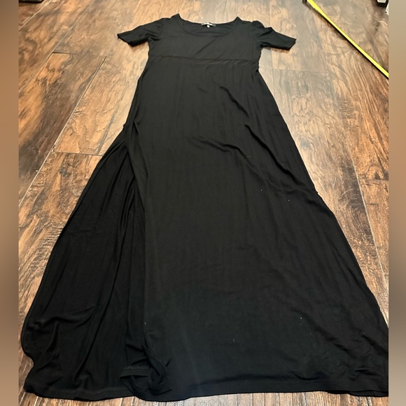 Lulus Maxi Dress with Front/Side Slit and Sheer Panel at Waist - Picture 2 of 7